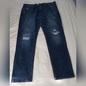 GAP 1969 Indigo Destructed/Repaired Stretch Slim Fit Jeans - 36x32
